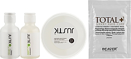 Набор для нанопластики волос - JustK (shmp/50ml + cond/50ml + keratin/50ml + mask/30ml) — фото N2
