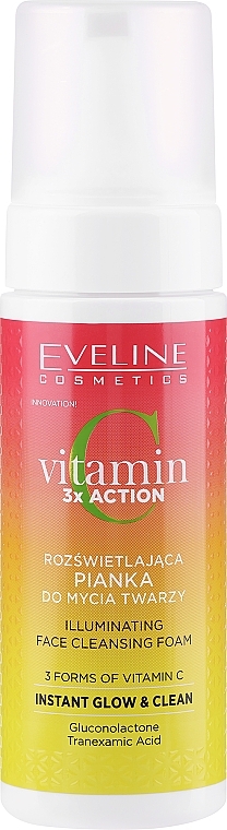 Очищувальна пінка для обличчя - Eveline Cosmetics Vitamin C 3x Action Illuminating Face Cleansing Foam — фото N1