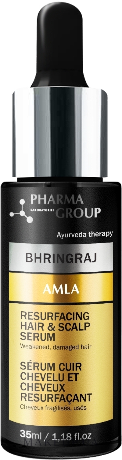 Омолоджувальна сироватка - Pharma Group Laboratories Bhringraj + Amla Resurfacing Hair & Scalp Serum — фото 35ml