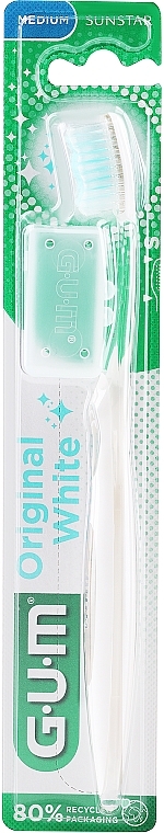 Зубная щетка, средняя, белая - G.U.M OriginalWhite Toothbrush Medium — фото N1