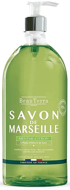Марсельское жидкое мыло "Мята-лимон" - BeauTerra — фото N2