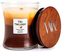 Духи, Парфюмерия, косметика Ароматическая свеча в стакане - Woodwick Cafe Sweets Trilogy Vanilla Bean Caramel