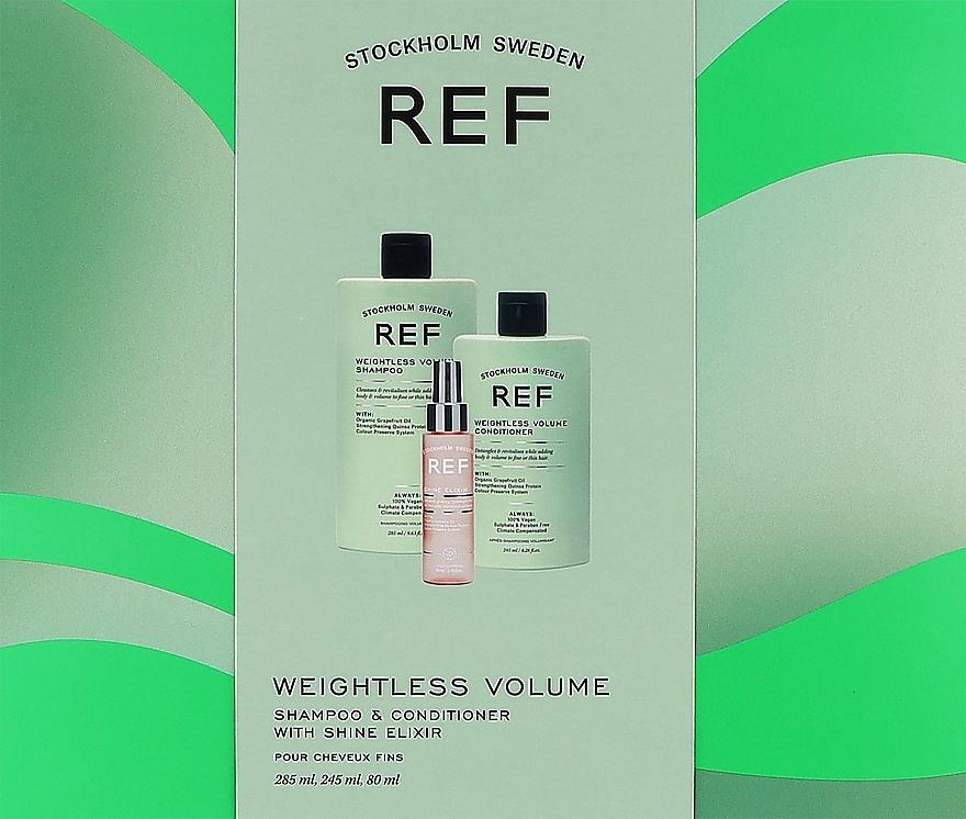 Набор "Для объема волос" - REF Weightless Volume Gift Box (shm/285ml + cond/245ml + elixir/80ml) — фото N1