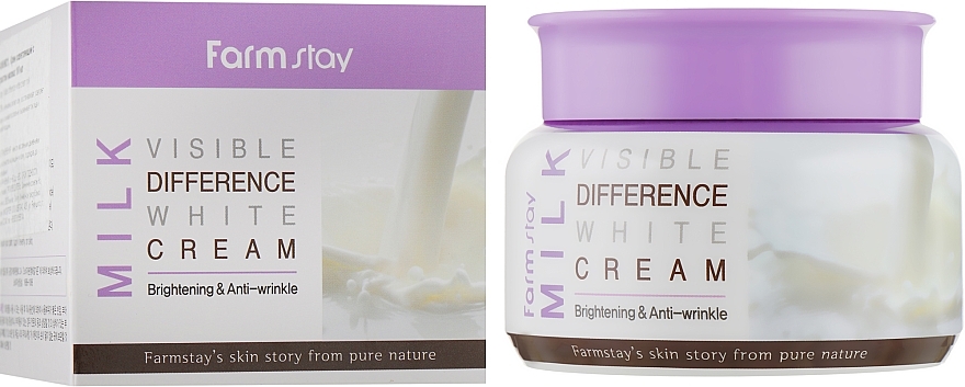 УЦЕНКА Осветляющий крем для лица с экстрактом молока - FarmStay Visible Difference Milk White Cream * — фото N1