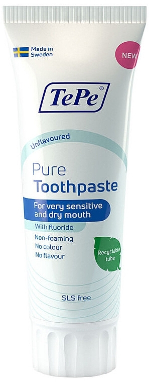 Зубная паста для чувствительных десен - TePe Pure Toothpaste Unflavoured — фото N1