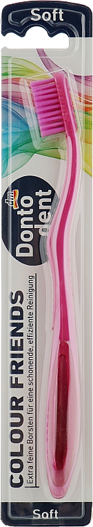 Зубна щітка м'яка, малинова - Dontodent Color Friends Soft — фото N1