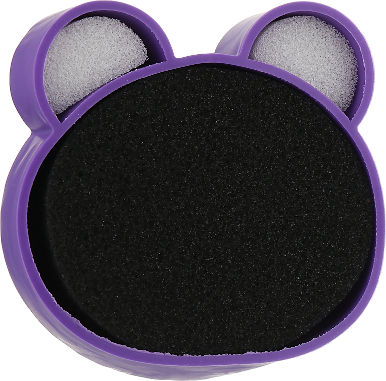 Силиконовая щетка для чистки кистей "Мишка", темно-фиолетовая - Man Fei — фото N2