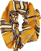 Духи, Парфюмерия, косметика Резинка для волос, S-150, желтая с узором - Omkara