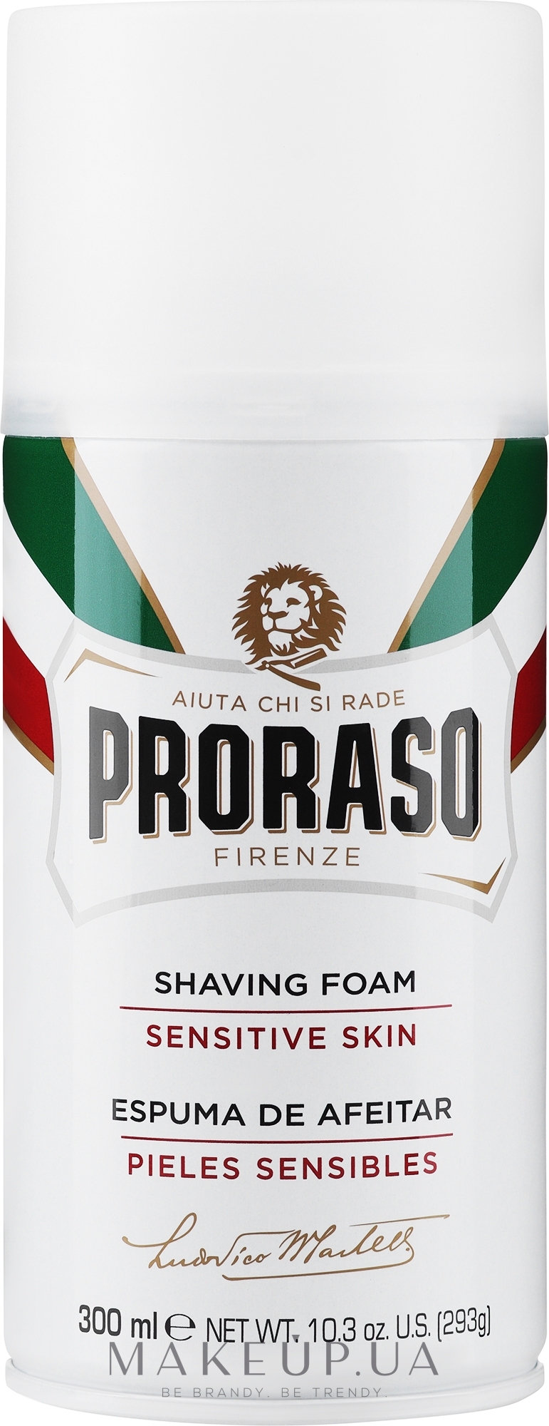 Proraso White Line Anti-Irritation Shaving Foam - Пена для бритья для  чувствительной кожи с экстрактом зеленого чая и овсянки: купить по лучшей  цене в Украине | Makeup.ua