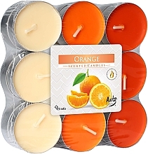 Чайные свечи "Апельсин", 18 шт. - Bispol Orange Scented Candles — фото N1