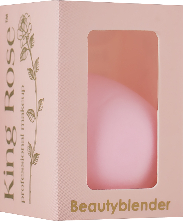 Спонж для макияжа "Капля", нежно-розовый - King Rose — фото N2