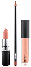 Парфумерія, косметика Набір - M.A.C Go Get Nude Lip Kit (lipgloss/3.1ml + lipstick/3g + lip/pencil/1/45g)