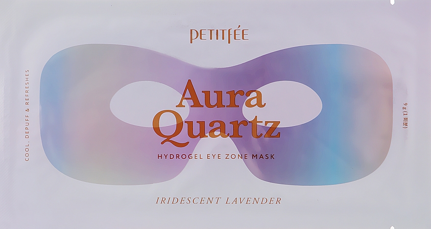 Гідрогелева маска для області навколо очей з екстрактом перлів і лавандою - Petitfee&Koelf Aura Quartz Hydrogel Eye Zone Mask Iridescent Lavender