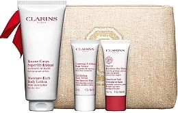 Набір - Clarins Body Care Essentials Set (b/lot/200ml + b/scr/30ml + h/balm/30ml + bag) — фото N2