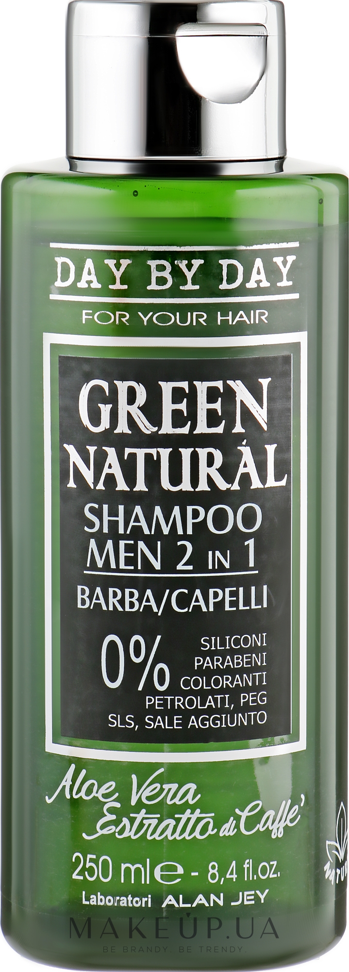 Шампунь мужской 2в1 для бороды и волос с алоэ вера и экстрактом кофе - Alan Jey Green Natural Shampoo 2in1 — фото 250ml