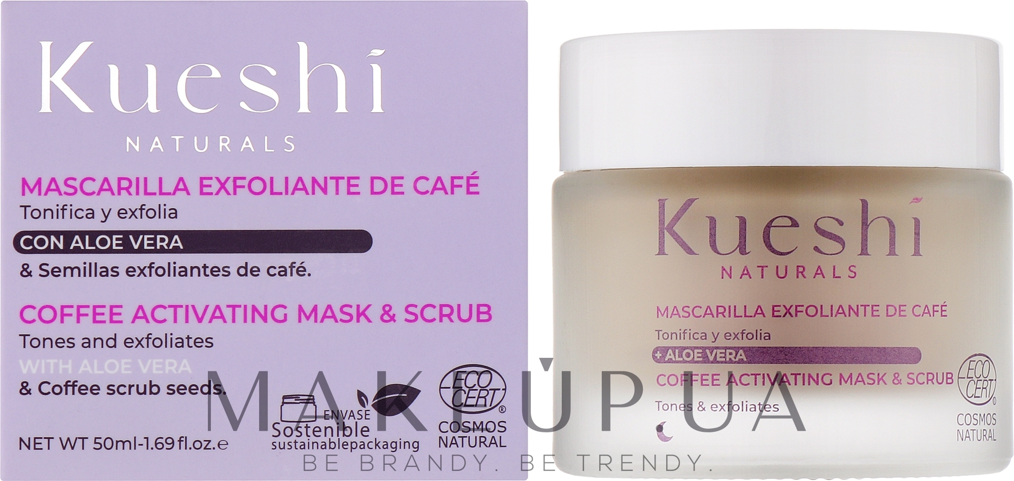 Маска-скраб для обличчя активована кавова - Kueshi Naturals Coffee Activating Mask & Scrub — фото 50ml