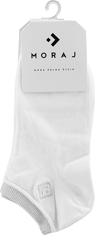 Шкарпетки, білі з сірою вставкою - Moraj — фото N1