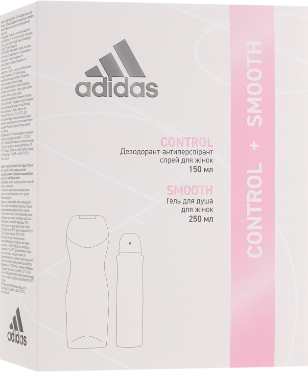 Набор - Adidas Control+Boost-Smooth (deo/spray/150ml + sh/gel/250ml)