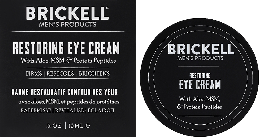 Відновлювальний крем для шкіри навколо очей - Brickell Men's Products Restoring Eye Cream — фото N1