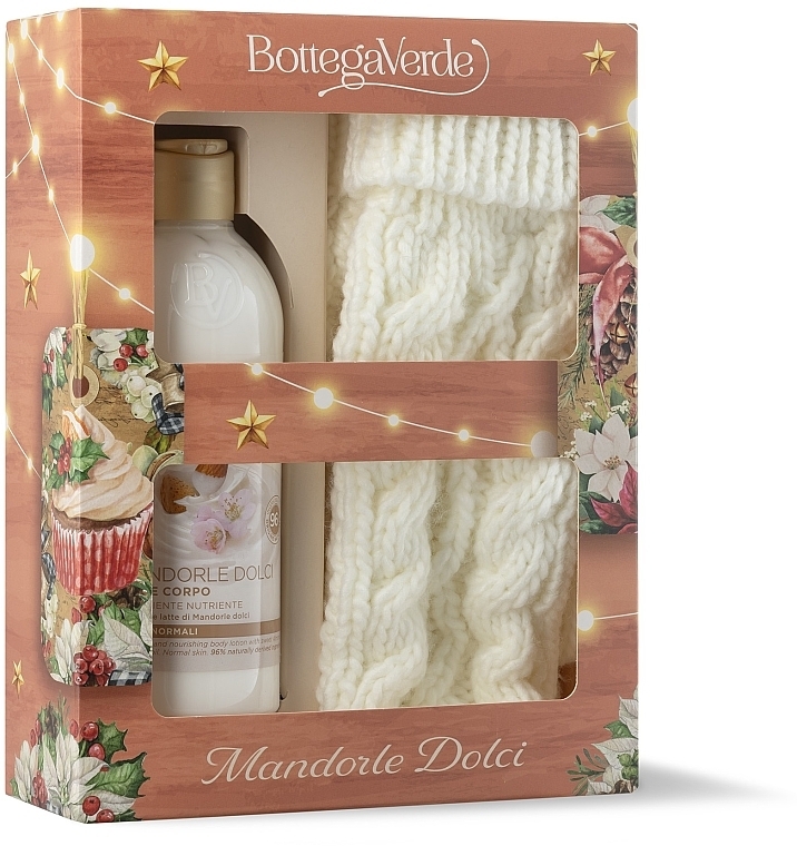 Набор - Bottega Verde Mandorle Dolci (b/lot/250ml + mittens) — фото N1