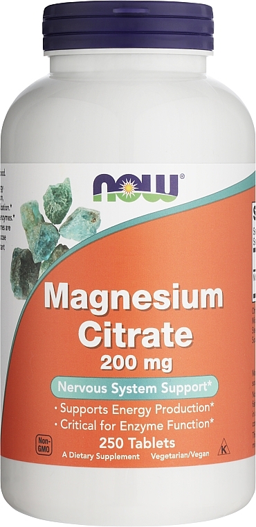 Мінерали. Цитрат Магнію, 200 мг - Now Foods Magnesium Citrate — фото N1
