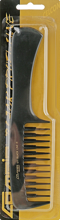 Расческа №611 В "Black Profi Line" с ручкой, черная 20,5 см - Comair — фото N1