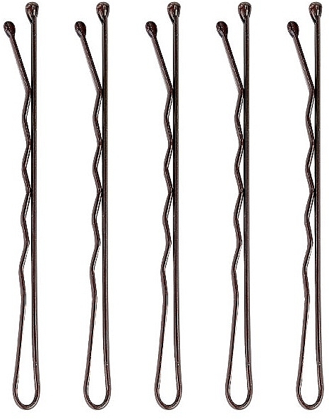Шпильки-невидимки для волосся, коричневі - Brushworks Brown Bobby Pins — фото N2