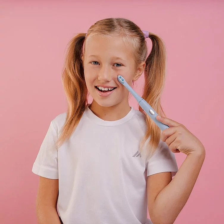 Детская электрическая звуковая зубная щетка, голубая - Smiley Light Kids — фото N7