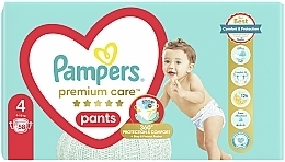 Подгузники-трусики Premium Care Pants 4 (9-15кг), 58шт. - Pampers — фото N2