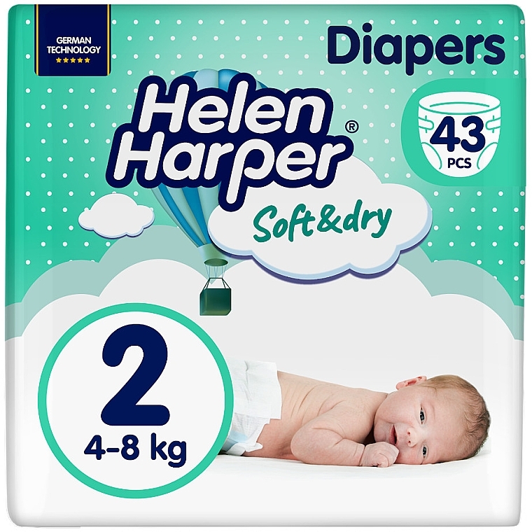 Підгузники дитячі Soft&Dry Mini  2, 4-8 кг, 43 шт. - Helen Harper — фото N1
