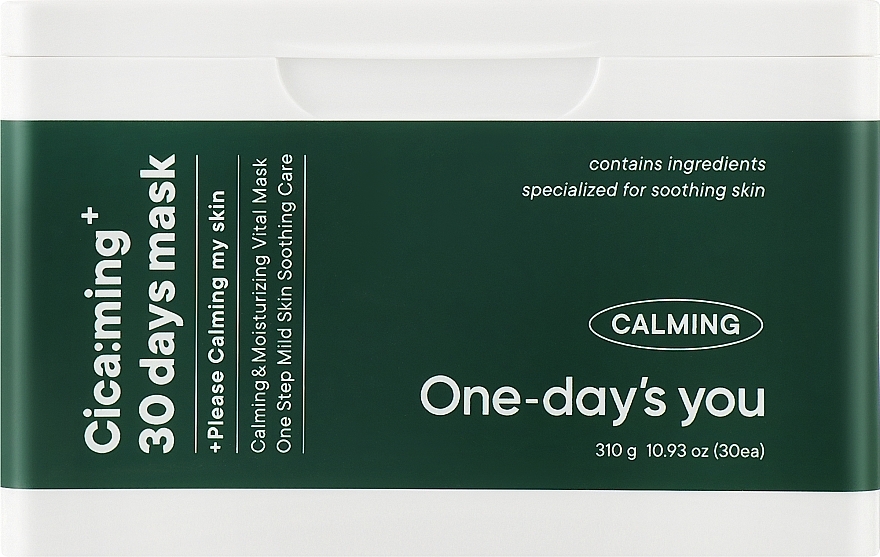 Маска для обличчя з центеллою - One-Days You Cica:ming 30 Days Mask — фото N1