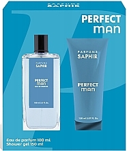 Духи, Парфюмерия, косметика Saphir Parfums Perfect Man - Набор (edp/100ml + sh/gel/150ml)