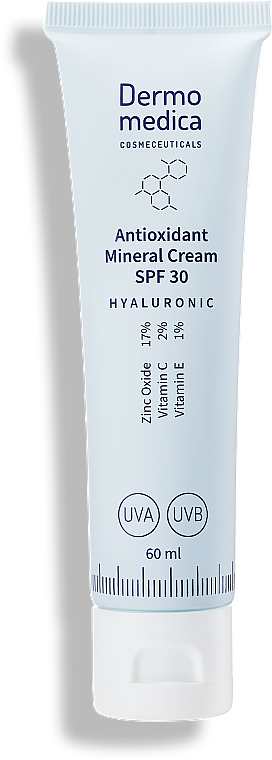 Антиоксидантний крем для обличчя - Dermomedica Hyaluronic Antioxidant Mineral Cream SPF30 — фото N1