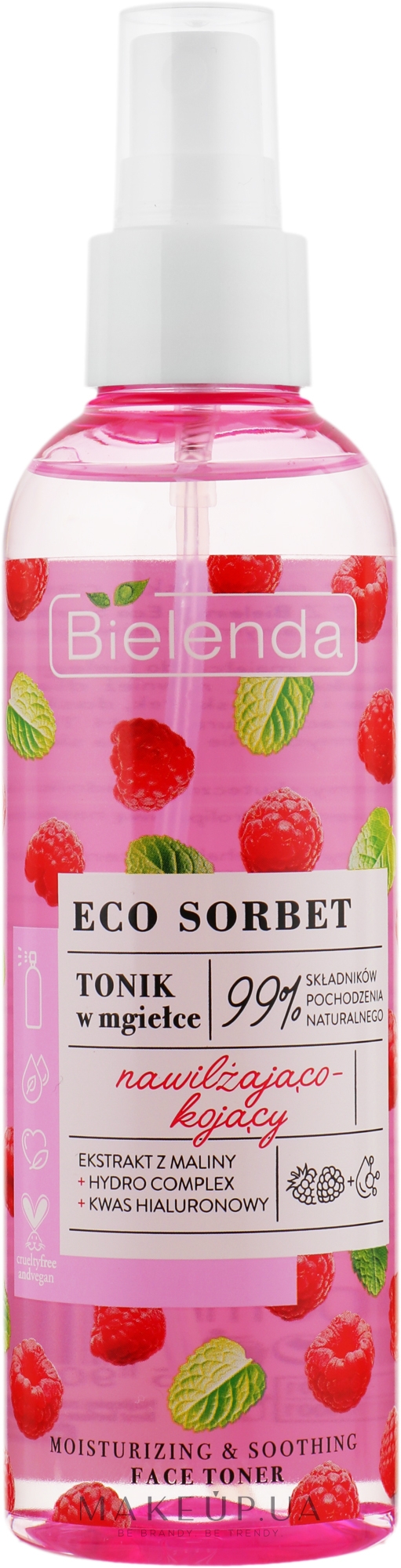 Тоник-спрей для лица с экстрактом малины - Bielenda Eco Sorbet Moisturizing & Soothing Face Toner — фото 200ml