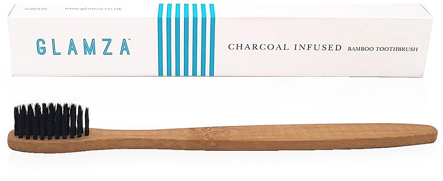 Бамбуковая зубная щетка с древесным углем - Glamza Activated Charcoal Infused Bamboo Toothbrush — фото N1
