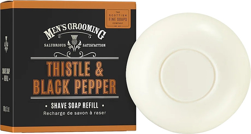 Мыло для бритья - Scottish Fine Soaps Thistle & Black Pepper Shave Soap Refill — фото N1