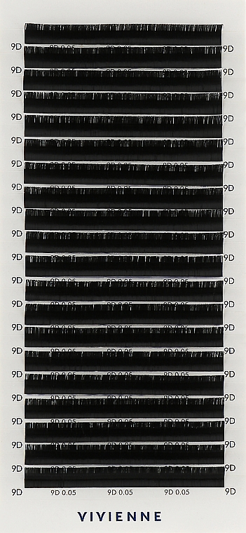 Накладные ресницы "Elite", черные, 20 линий (0,05, D, 9), эко упаковка - Vivienne — фото N1