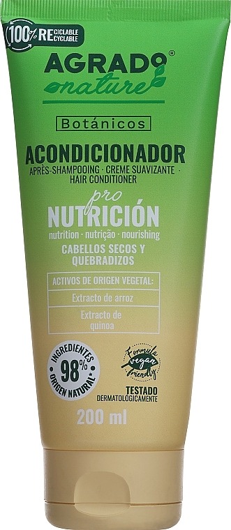 Питательный кондиционер для сухих и ломких волос - Agrado Botanicos Pro Nutrition Treatment Conditioner — фото N1