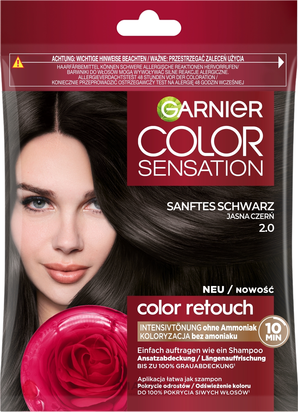 Фарба-шампунь для волосся - Garnier Color Sensation Color Retouch — фото 2.0 - Soft Black