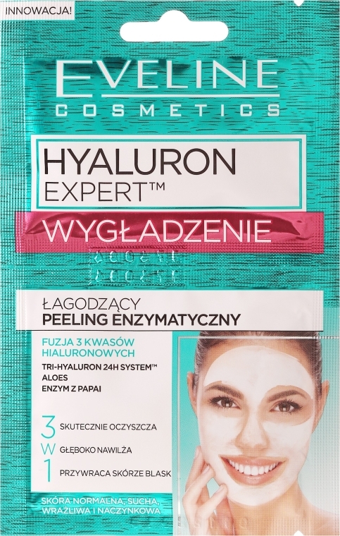 Энзимный пилинг для лица - Eveline Hyaluron Expert Smoothing Soothing Enzymatic Peeling