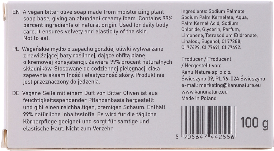 Кусковое мыло "Горькая оливка" для рук и тела - Kanu Nature Soap Bar Bitter Olive — фото N2