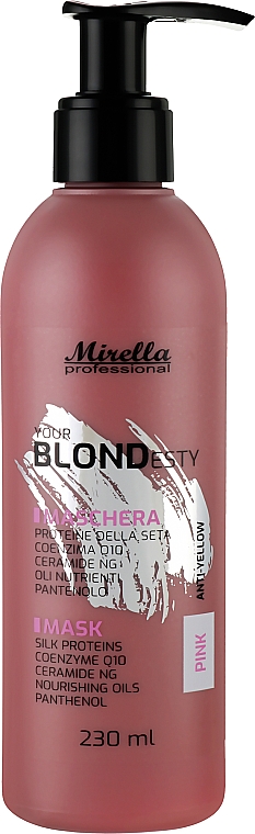 Маска для теплых розовых оттенков блонд - Mirella Pink Your Blondesty Hair Mask