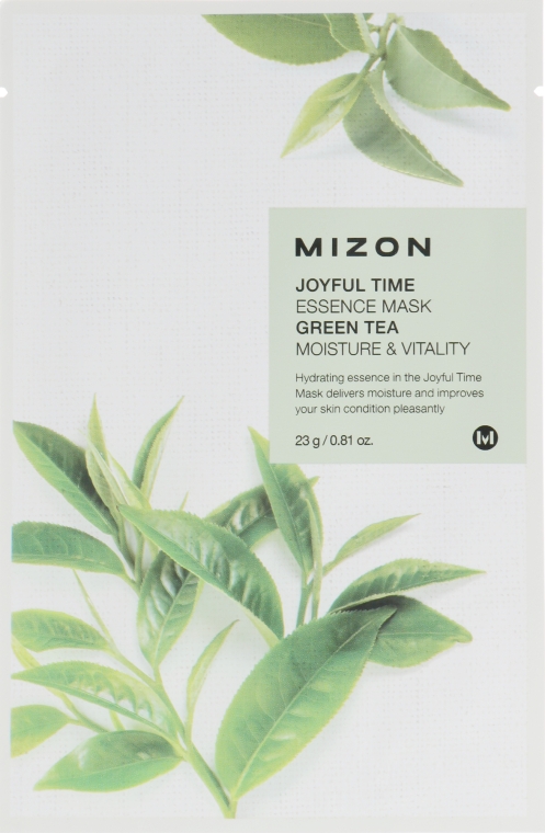 Тканинна маска "Зелений чай" - Mizon Joyful Time Essence Mask — фото N1