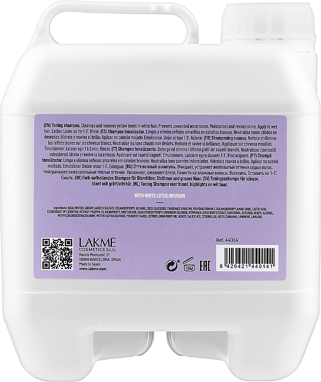 Тонирующий шампунь для нейтрализации желтого оттенка волос - Lakme Teknia White Silver Shampoo — фото N6
