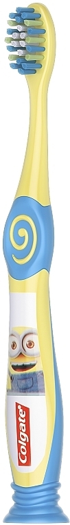Зубная щетка детская для детей от 2 до 6 лет очень мягкая, желто-синяя, миньоны - Colgate Kids — фото N5