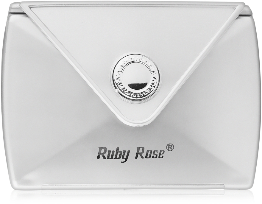 Зеркало двухстороннее конверт, серебро - Ruby Rose Delux Two-Way Mirror — фото N2