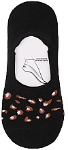 Шкарпетки жіночі низькі з анімалістичним принтом, леопард, чорні - Moraj — фото N1
