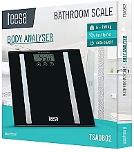 Ваги підлогові, скляні, чорні - Teesa Bathroom Scale Body Analyser TSA0802 — фото N2