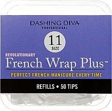 Тіпси вузькі - Dashing Diva French Wrap Plus White 50 Tips (Size - 11) — фото N1