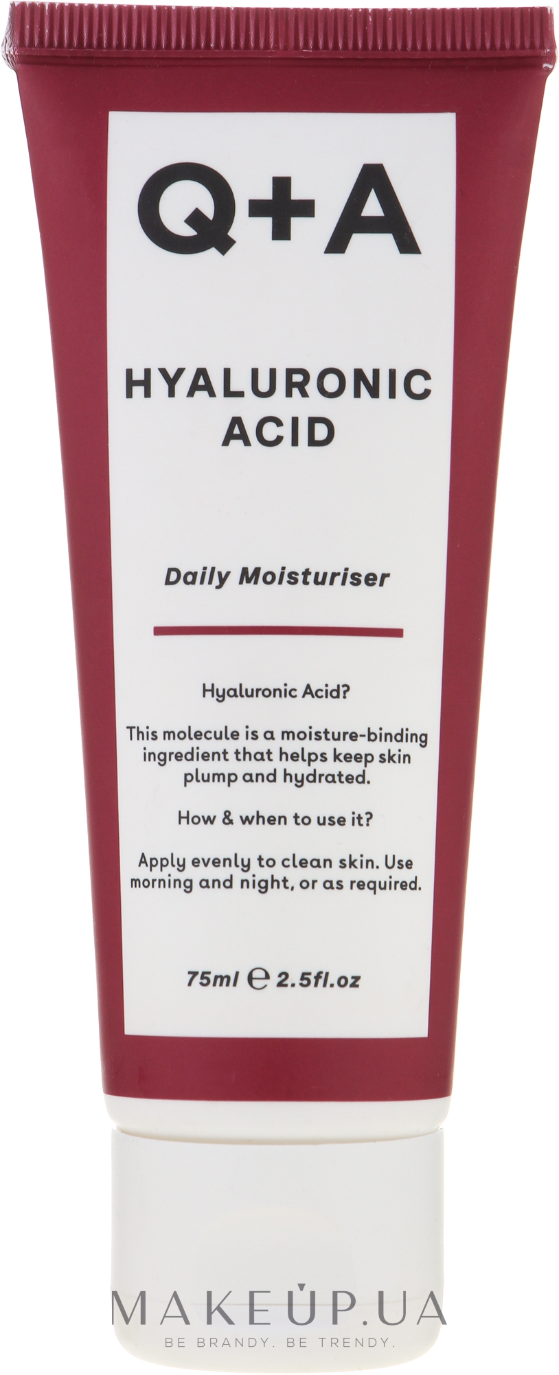 Увлажняющий крем с гиалуроновой кислотой - Q+A Q+A Hyaluronic Acid Daily Moisturiser — фото 75ml
